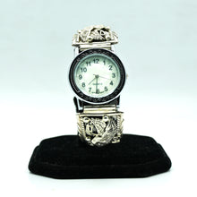 Load image into Gallery viewer, Navajo Sterling Silver Watch with Mother of Pearl Face – Handcrafted Sterling Silver
