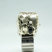 Load image into Gallery viewer, Navajo Sterling Kokopelli Silver Watch with Mother of Pearl Face – HandcraftedSterling Silver
