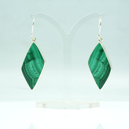 Malachite earrings 925 Silver