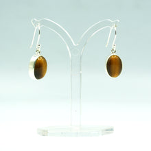 Load image into Gallery viewer, Tigers Eye earrings 925 Silver
