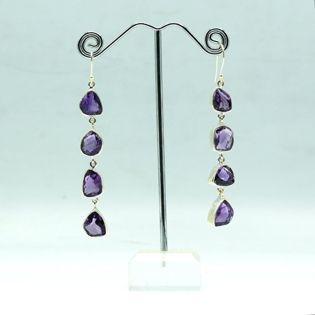 Amethyst Earrings 925 Silver