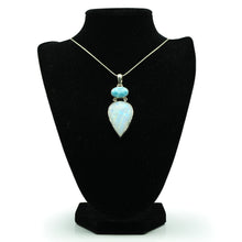 Load image into Gallery viewer, Larimar and Moonstone Pendant in 925 Silver
