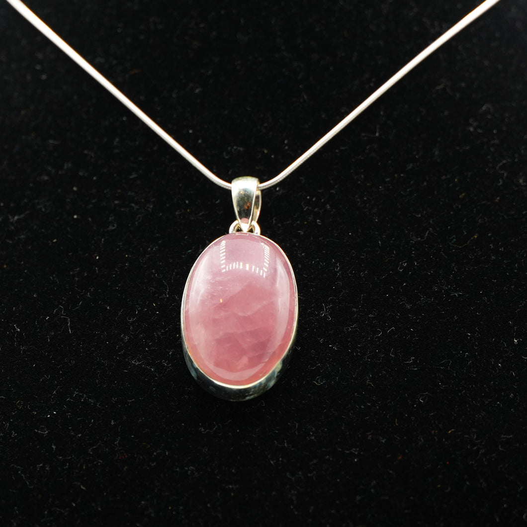 Rose Quartz Pendant 925 Silver