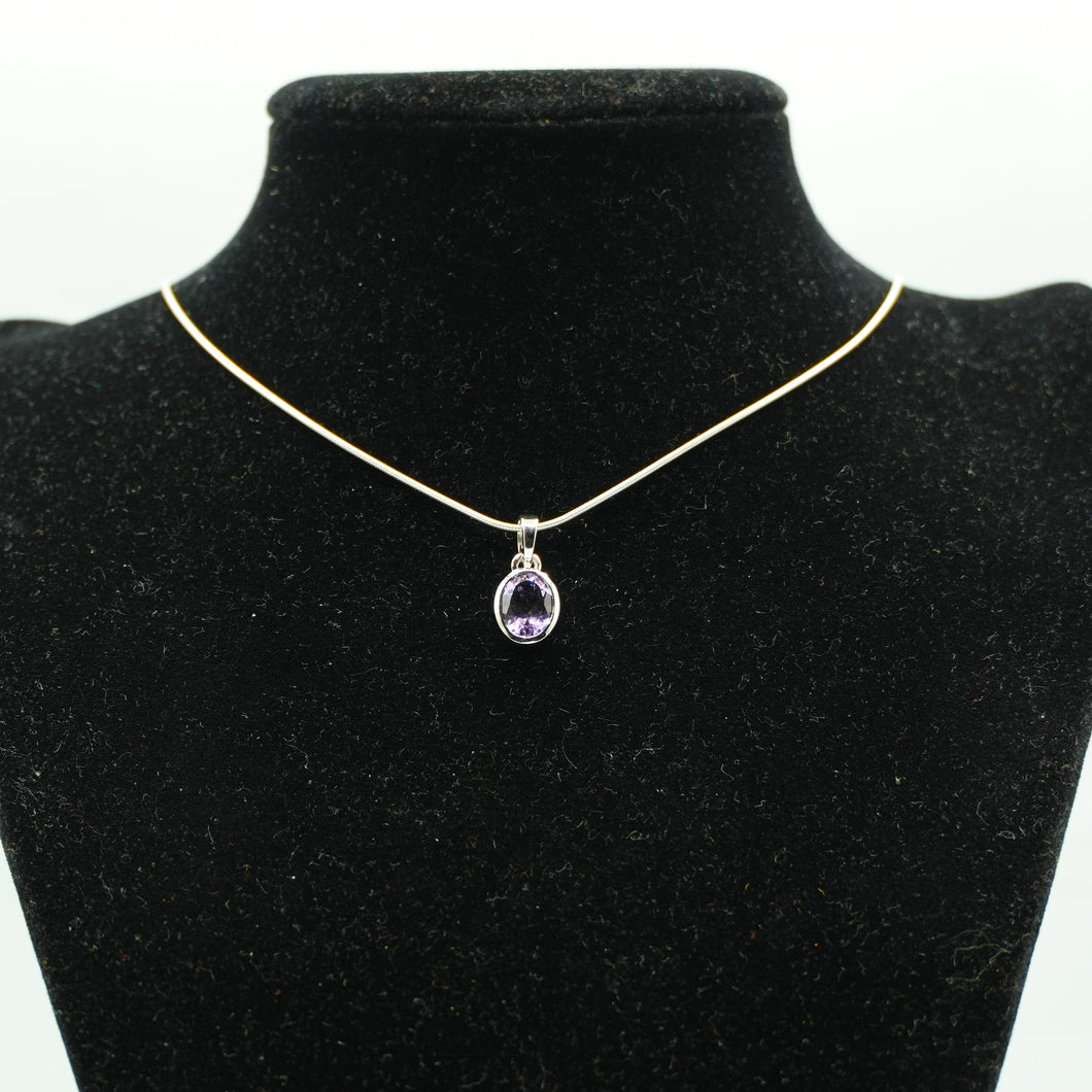 Amethyst Pendant 925 Silver