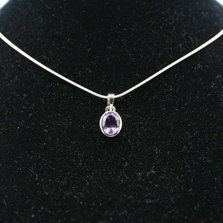 Amethyst Pendant 925 Silver