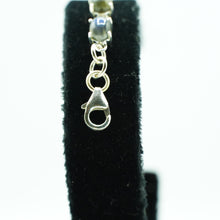 Load image into Gallery viewer, Labradorite Silver Bracelet set with cabochon-cut gemstones in Prong Settings
