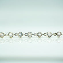 Load image into Gallery viewer, Quartz Silver Bracelet set with cabochon-cut gemstones in Prong Settings
