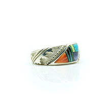 Load image into Gallery viewer, Zuni Mosaic Inlay in sterling silver.
