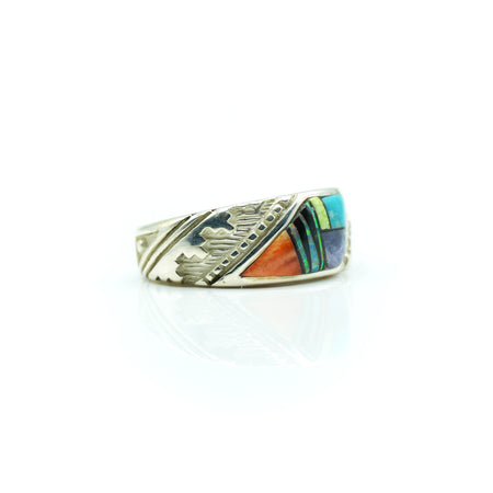Zuni Mosaic Inlay in sterling silver.