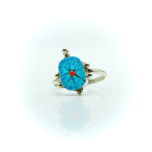 Load image into Gallery viewer, Navajo Opal and Coral Ring in sterling silver
