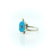 Load image into Gallery viewer, Navajo Opal and Coral Ring in sterling silver
