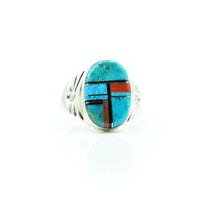 Load image into Gallery viewer, Zuni Channel Inlay Ring in Sterling Silver

