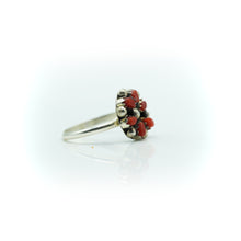 Load image into Gallery viewer, Navajo Coral Flower Ring in Sterling Silver

