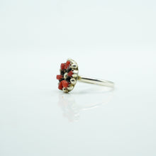 Load image into Gallery viewer, Navajo Coral Flower Ring in Sterling Silver
