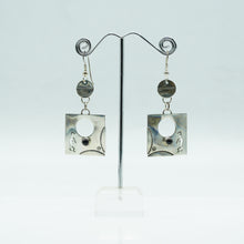 Load image into Gallery viewer, Zuni Kokopelli Earrings With Black Onyx in Sterling Silver
