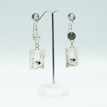 Load image into Gallery viewer, Zuni Kokopelli Earrings With Black Onyx in Sterling Silver
