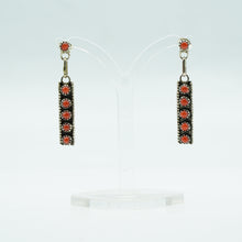 Load image into Gallery viewer, Zuni Coral earrings in 925 Silver
