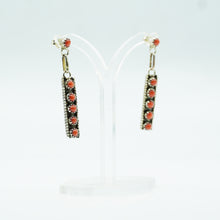 Load image into Gallery viewer, Zuni Coral earrings in 925 Silver

