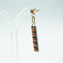 Load image into Gallery viewer, Zuni Coral earrings in 925 Silver
