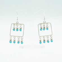 Load image into Gallery viewer, Zuni Hanging Turquoise Earrings – Sterling Silver
