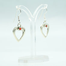 Load image into Gallery viewer, Zuni Sterling Silver Heart Earrings with Coral
