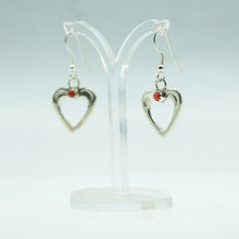 Load image into Gallery viewer, Zuni Sterling Silver Heart Earrings with Coral
