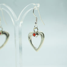 Load image into Gallery viewer, Zuni Sterling Silver Heart Earrings with Coral
