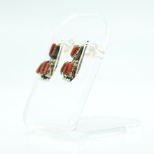 Load image into Gallery viewer, Zuni Sterling Silver &amp; Coral Cluster Earrings
