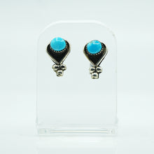 Load image into Gallery viewer, Zuni Sterling Silver &amp; Turquoise Stud Earrings
