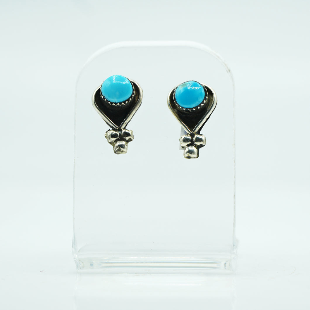 Zuni Sterling Silver & Turquoise Stud Earrings