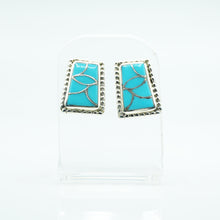Load image into Gallery viewer, Zuni Sterling Silver &amp; Turquoise Inlay Earrings
