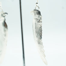 Load image into Gallery viewer, Sterling Silver Carved Bird Dangle Earrings
