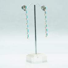 Load image into Gallery viewer, Zuni Sterling Silver Turquoise Needlepoint Dangle Earrings

