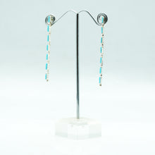 Load image into Gallery viewer, Zuni Sterling Silver Turquoise Needlepoint Dangle Earrings
