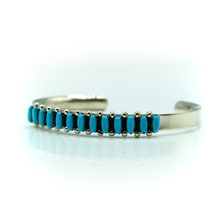 Zuni needlepoint bracelet with Turquoise in 925 silver