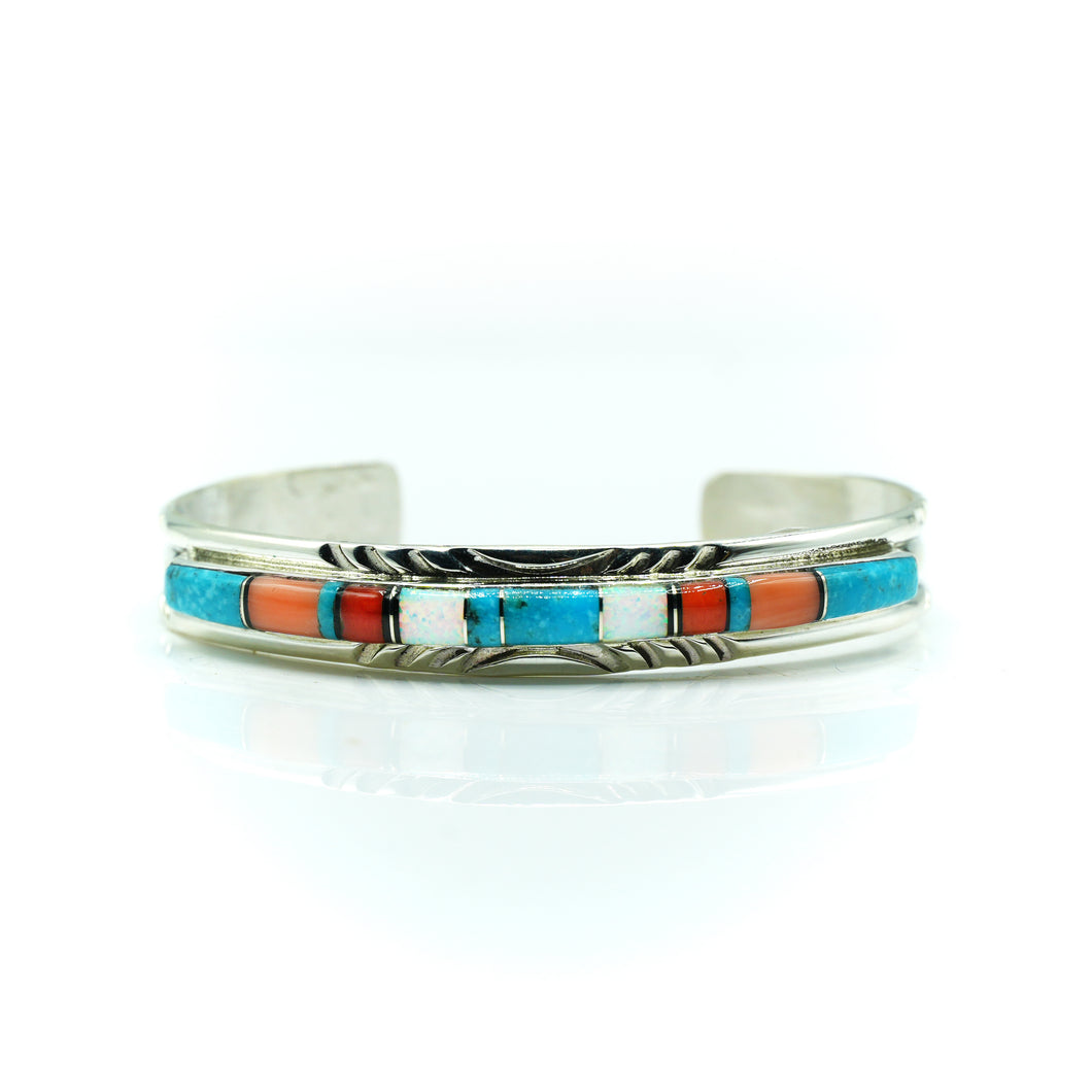 Zuni channeled inlay Sterling Silver bracelet