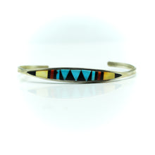 Load image into Gallery viewer, Zuni channeled inlay 925 Silver bracelet
