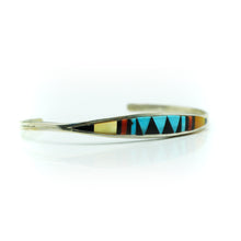 Load image into Gallery viewer, Zuni channeled inlay 925 Silver bracelet
