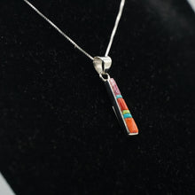 Load image into Gallery viewer, Zuni Sterling Silver Multi-Stone Inlay Tapered Pendant
