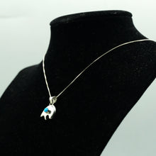 Load image into Gallery viewer, Zuni Turquoise Bear Necklace in sterling silver
