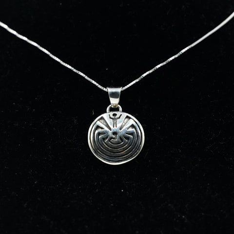 Zuni Sterling Silver Man in the Maze Pendant