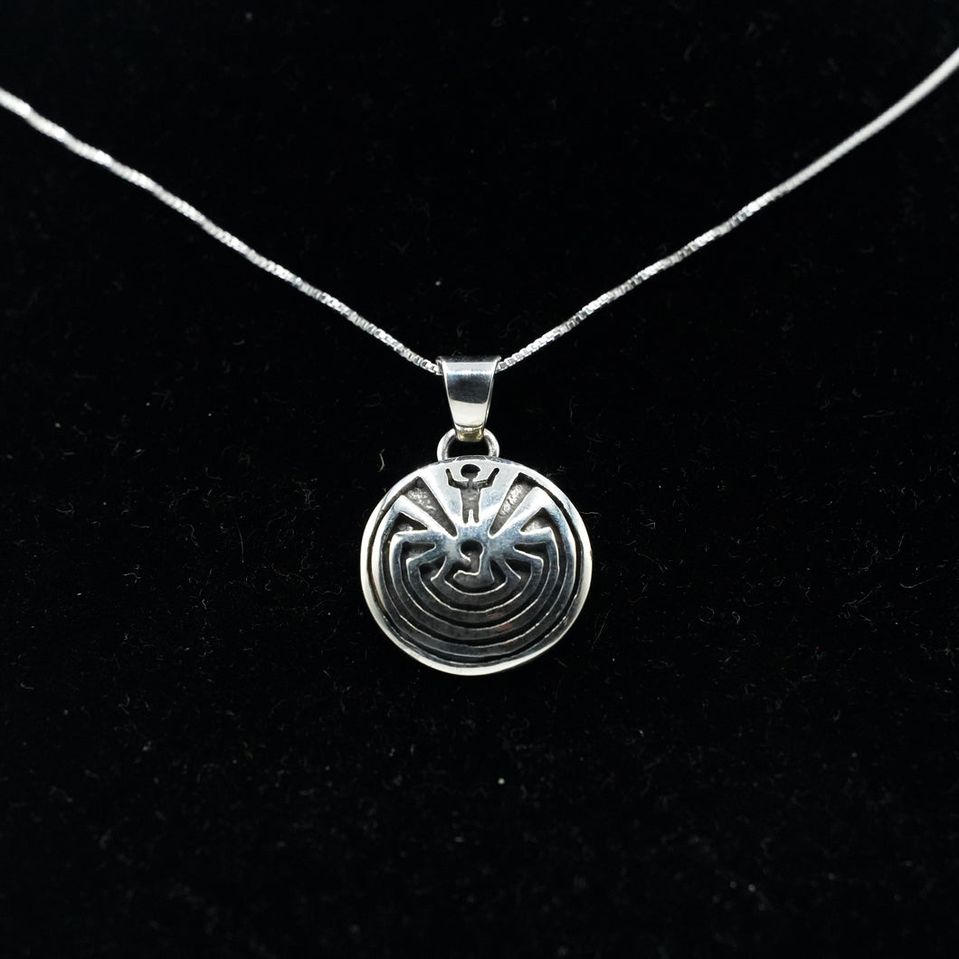 Zuni Sterling Silver Man in the Maze Pendant