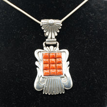 Load image into Gallery viewer, Zuni Spiny Oyster Cluster Pendant in Sterling Silver
