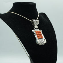 Load image into Gallery viewer, Zuni Spiny Oyster Cluster Pendant in Sterling Silver
