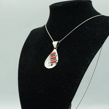 Load image into Gallery viewer, Zuni Coral Feather Pendant in Sterling Silver
