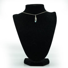 Load image into Gallery viewer, Zuni Turquoise Feather Necklace in Sterling Silver
