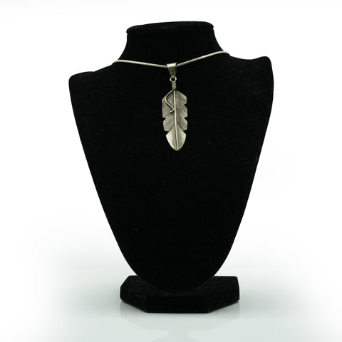 Zuni Sterling Silver Feather Pendant