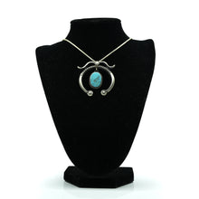 Load image into Gallery viewer, Navajo Sterling Silver Naja Pendant with Turquoise

