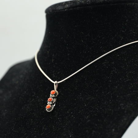 Zuni Sterling Silver Triple-Stone Pendant