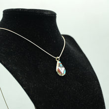 Load image into Gallery viewer, Zuni Sterling Silver Mosaic Inlay Teardrop Pendant
